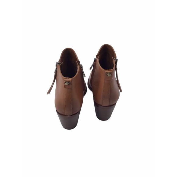Sam Edelman Pointed Toe Stacked Block Heel Western Ankle Boots Size 7.5 Brown - Picture 3 of 11